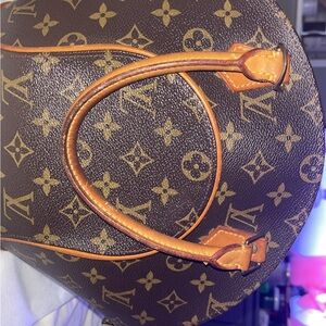 Louis Vuitton Brown/Gold Monogram Ellipse Canvas MM leather Authentic LV tote